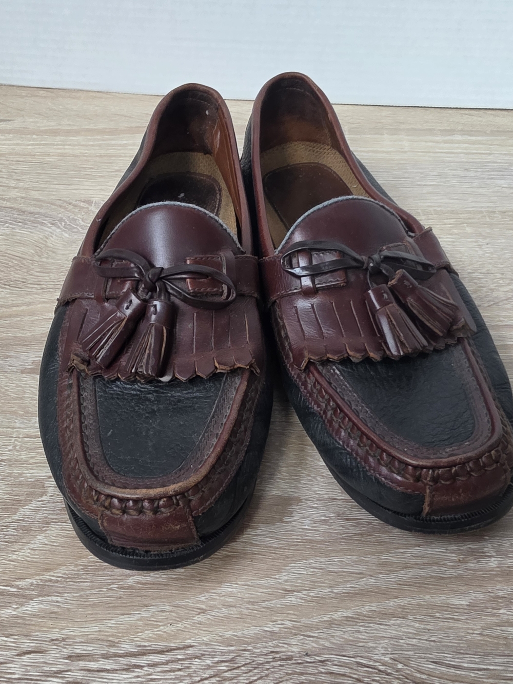 Johnston & Murphy Tassel Loafers Brown Leather Goodyear Neolite Size 8 1/2 M
